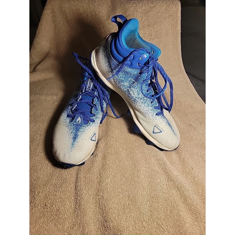 Under Armour Spotlight Locked Down Men's Size 10.5‎ Football Cleats Blue & White